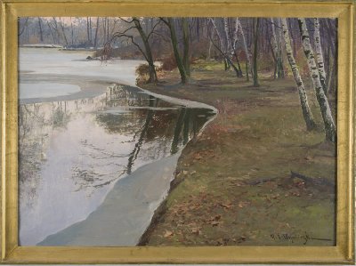 Am Teich (Vorfrühling im Park)
