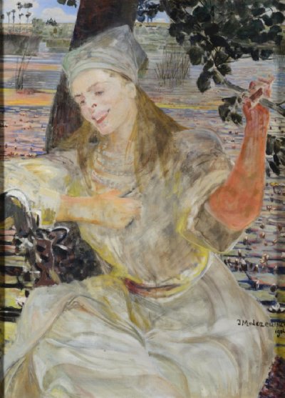 Study (Woman against a tree)